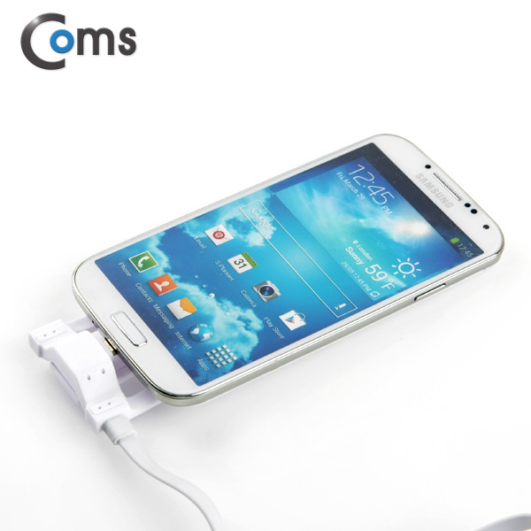 Coms USB/Micro USB 케이블(스탠드형), 1M, White