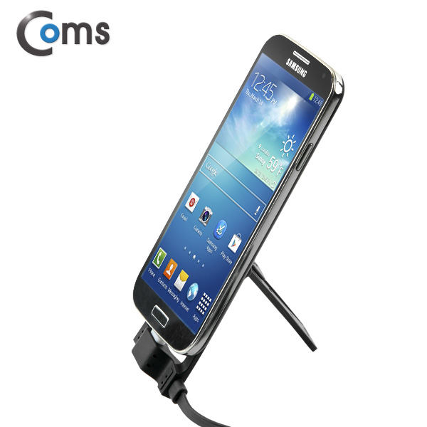 Coms USB/Micro USB 케이블(스탠드형), 1M, Black