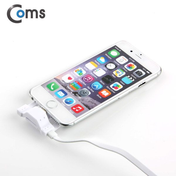 Coms IOS 8핀(8Pin) 케이블(스텐드형), 1M, White