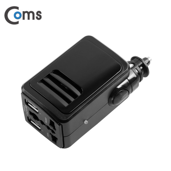 Coms 차량용 인버터 100W, 2.1A, USB 2포트 (유니버셜 전기 콘센트)