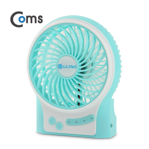 Coms 미니 토네이도 USB 선풍기 (18650 충전기/95mm 팬) Sky Blue /evn2