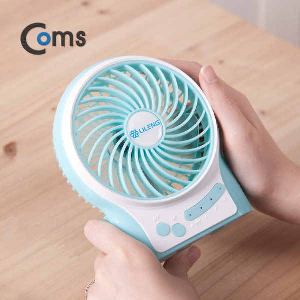 Coms 미니 토네이도 USB 선풍기 (18650 충전기/95mm 팬) Sky Blue /evn2