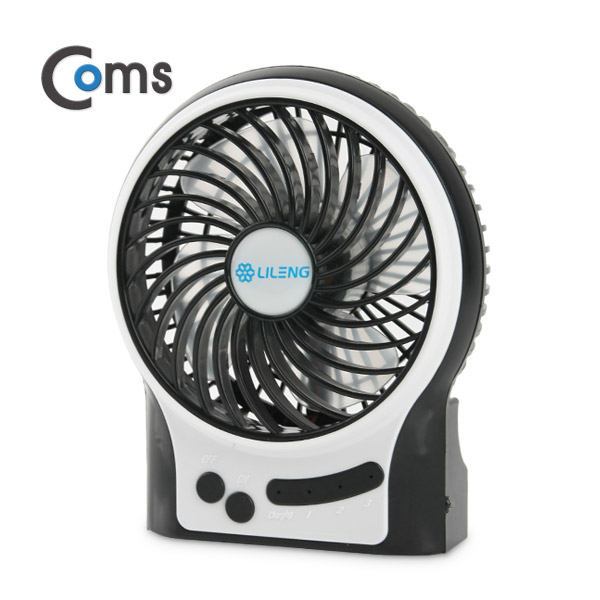 Coms 미니 토네이도 USB 선풍기 (18650 충전기/95mm 팬) Black /evn2
