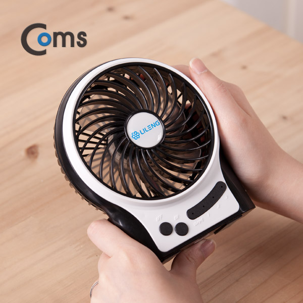 Coms 미니 토네이도 USB 선풍기 (18650 충전기/95mm 팬) Black /evn2