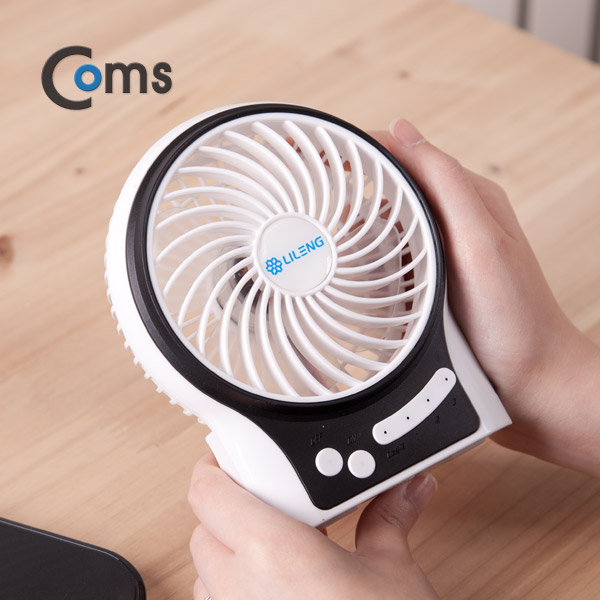 Coms 미니 토네이도 USB 선풍기 (18650 충전기/95mm 팬) White / evn2