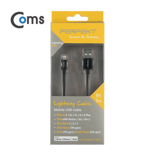 Coms IOS 8핀(8Pin) 케이블(CT263) MFi 인증/1M/Black