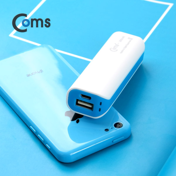 Coms 보조 배터리 / 비상 충전기(2600mAh), Blue