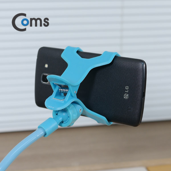 Coms 스마트폰 거치대 (탁상/침대거치/집게고정) Blue