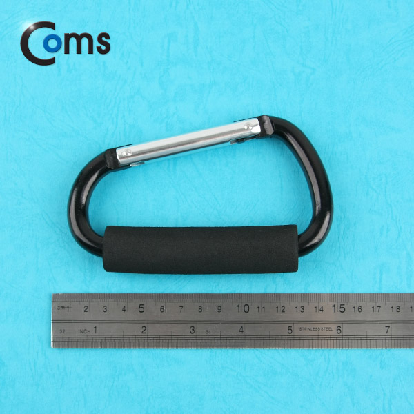 Coms 카라비너(D형/스틸), 특대형(손잡이), 14cm/Black