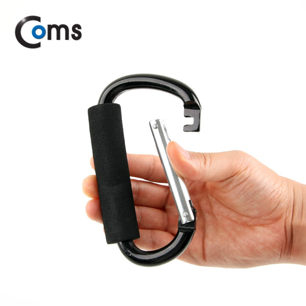 Coms 카라비너(D형/스틸), 특대형(손잡이), 14cm/Black