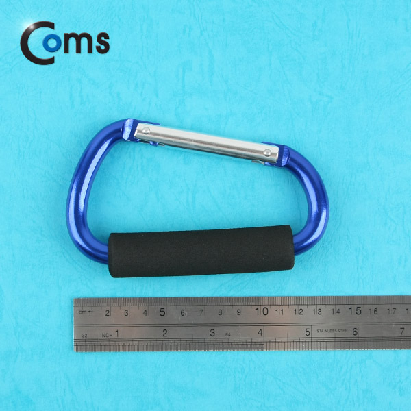 Coms 카라비너(D형/스틸), 특대형(손잡이), 14cm/Blue