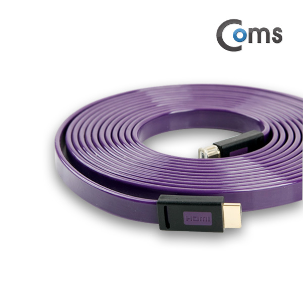 Coms HDMI 케이블 (4K/FLAT) 3M, 퍼플 (4K * 2K )