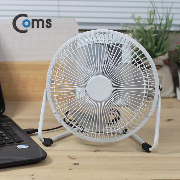 Coms USB 선풍기/상하조절/대형(18cm) White