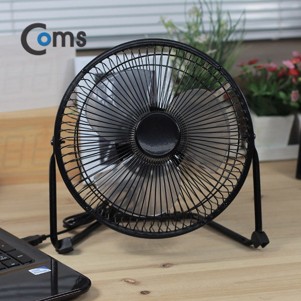 Coms USB 선풍기/상하조절/대형(18cm) Black