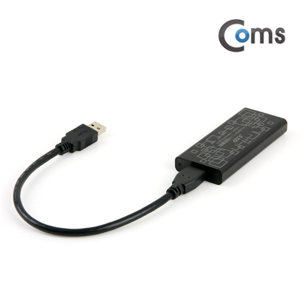 Coms USB 외장 케이스(SSD), Black /USB 3.0, NGFF(M.2)