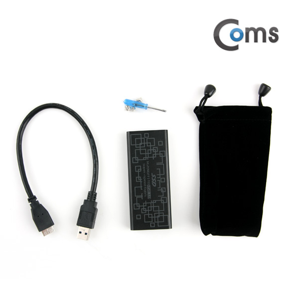 Coms USB 외장 케이스(SSD), Black /USB 3.0, NGFF(M.2)