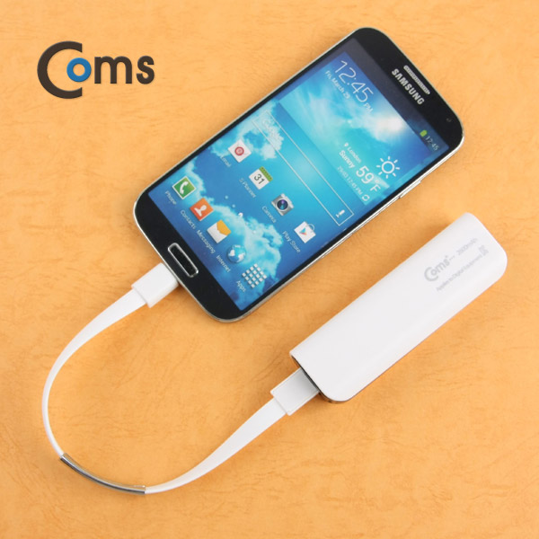 Coms USB/Micro USB 케이블 팔찌(손목링형) White