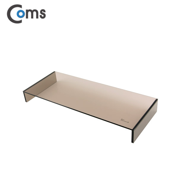 Coms 키보드 숨김 크리스탈 모니터스탠드 /브론즈 (210 x 520) /두께 5mm