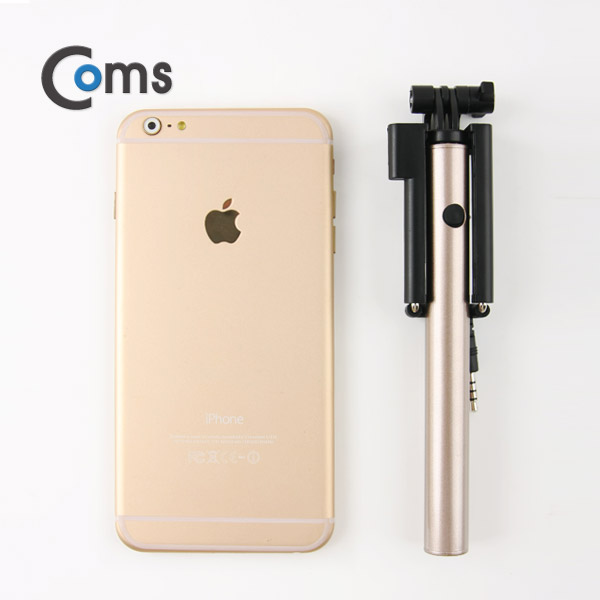 Coms 스마트폰 모노포드 (접이식 유선 셀카봉) Gold