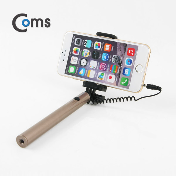 Coms 스마트폰 모노포드 (접이식 유선 셀카봉) Gold