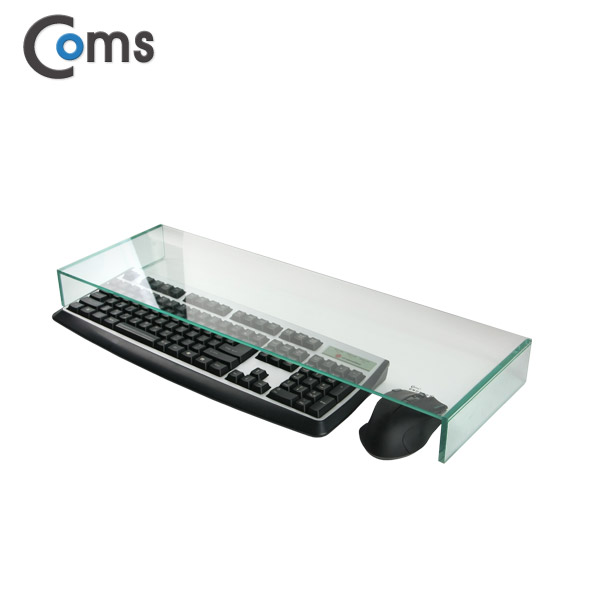 Coms 키보드/마우스 숨김 크리스탈 스탠드 /투명 (210 x 620) /두께 5mm