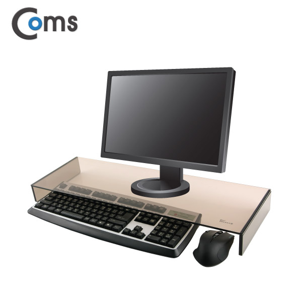 Coms 키보드/마우스 숨김 크리스탈 스탠드 /브론즈 (210 x 620) /두께 5mm