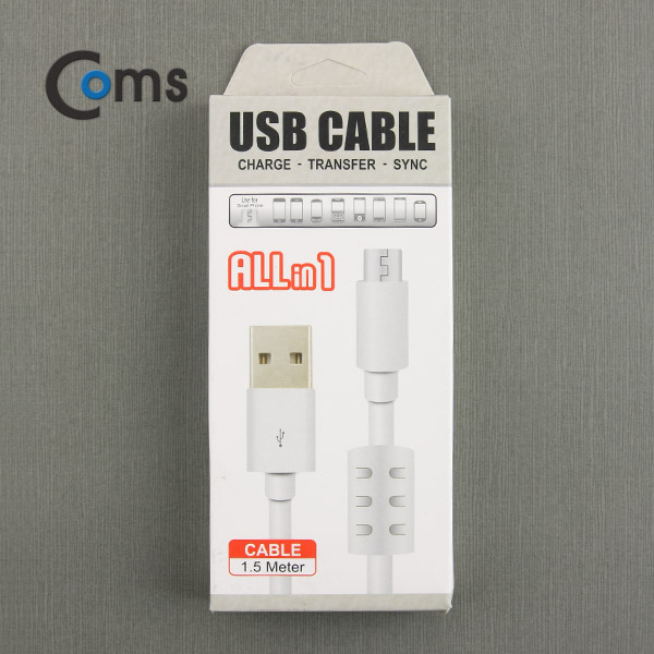 Coms USB/Micro USB 케이블(필터) 1.5M (충전/데이터)
