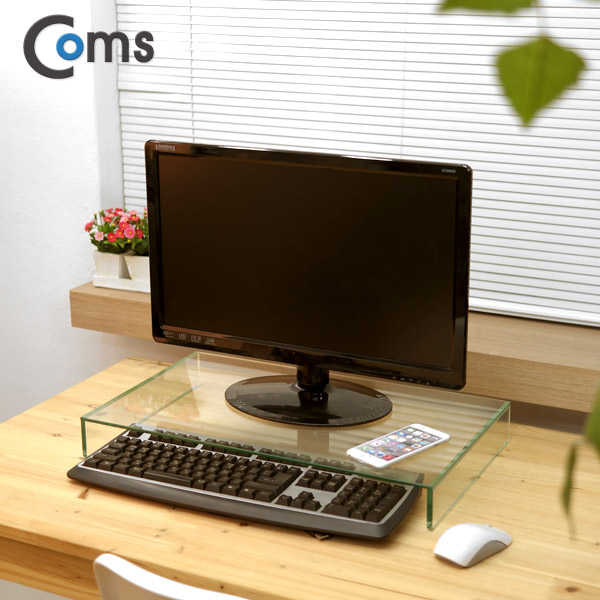 Coms 모니터, 노트북 크리스탈 스탠드 /투명 (310 x 520) /두께 5mm