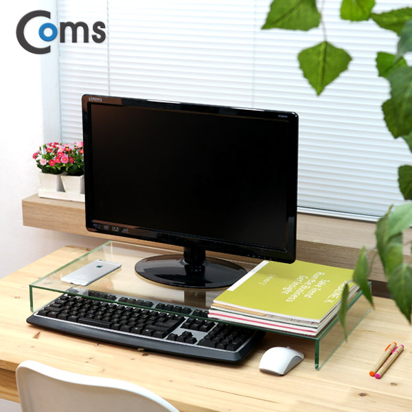 Coms 모니터, 노트북 크리스탈 스탠드 /투명 (310 x 620) /두께 5mm