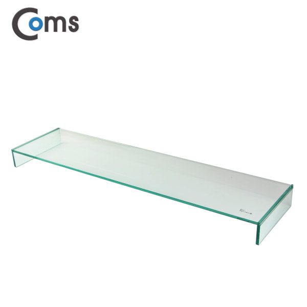 Coms 듀얼 모니터 크리스탈 스탠드 /투명 (210 x 820) /두께 8mm