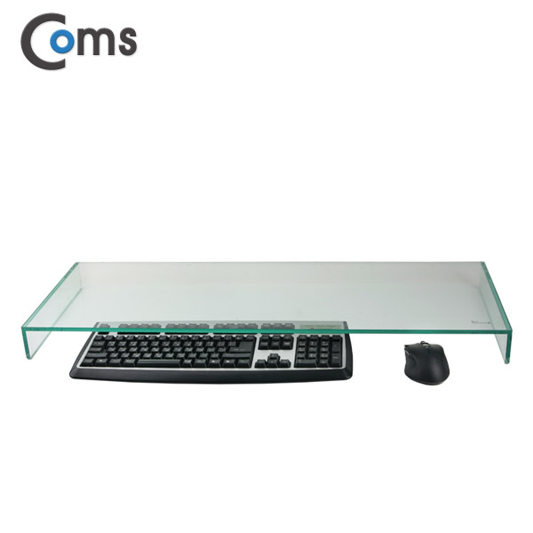 Coms 듀얼 모니터, 노트북 크리스탈 스탠드 /투명 (310 x 820) /두께 8mm