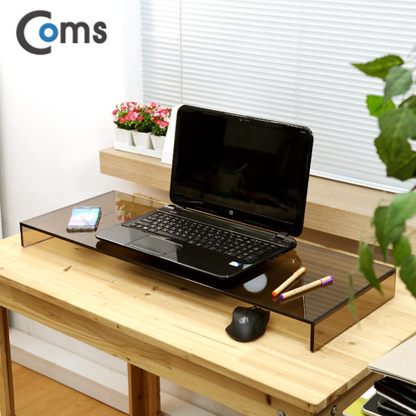 Coms 듀얼 모니터, 노트북 크리스탈 스탠드 /브론즈 (310 x 820) /두께 8mm