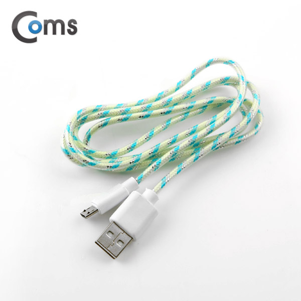 Coms USB/Micro USB(B) 케이블(야광) 1M, Green