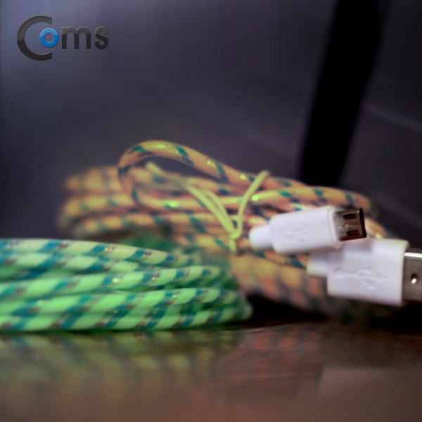 Coms USB/Micro USB(B) 케이블(야광) 1M, Pink