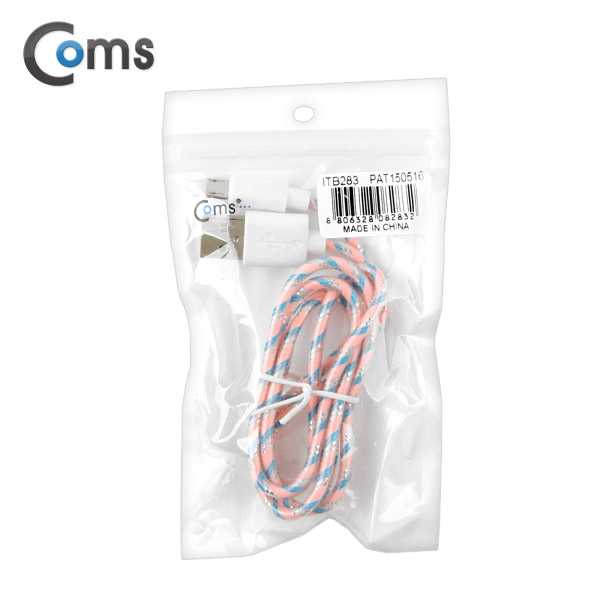 Coms USB/Micro USB(B) 케이블(야광) 1M, Pink