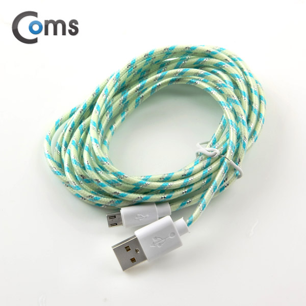 Coms USB/Micro USB(B) 케이블(야광) 3M, Green