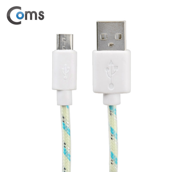 Coms USB/Micro USB(B) 케이블(야광) 3M, Green