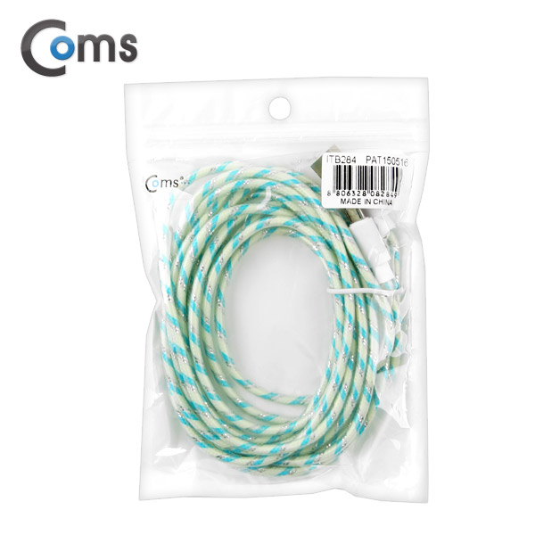 Coms USB/Micro USB(B) 케이블(야광) 3M, Green