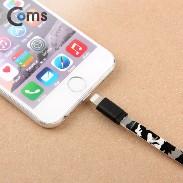 Coms IOS 8핀(8Pin) 케이블 1M, 2.4A/FLAT