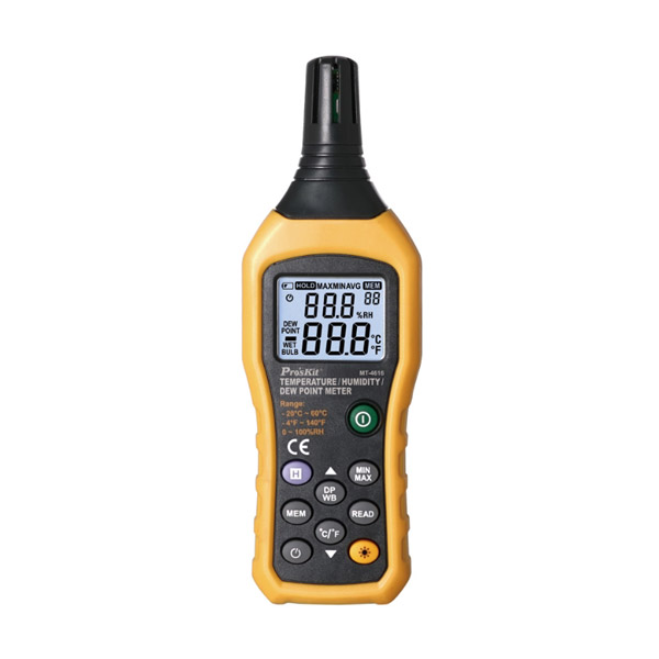 PROKIT (MT-4616), 온도/습도/이슬점 측정계, -20°C ~ 60°C
