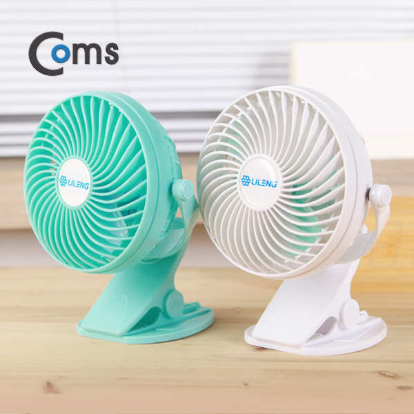 Coms 토네이도 USB 선풍기 집게 거치형 (18650 충전) 90mm White / evn2