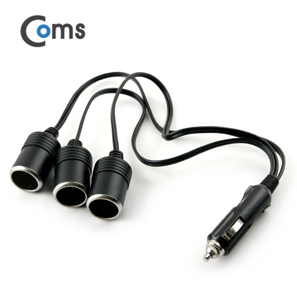 Coms 차량용 시가 Y형 분배기, 3분배, 케이블형 50cm / 시가잭(시거잭)