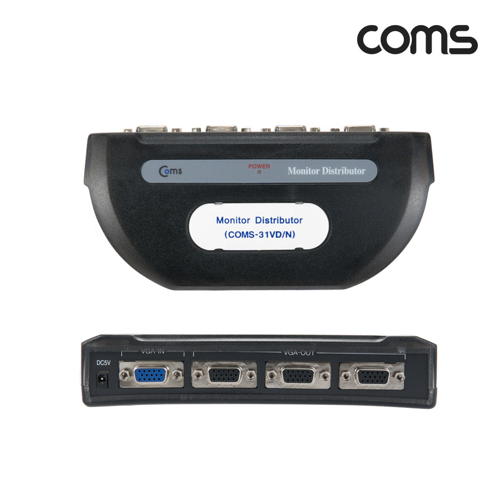 Coms 모니터 분배기 3:1 (앞면 3Port)