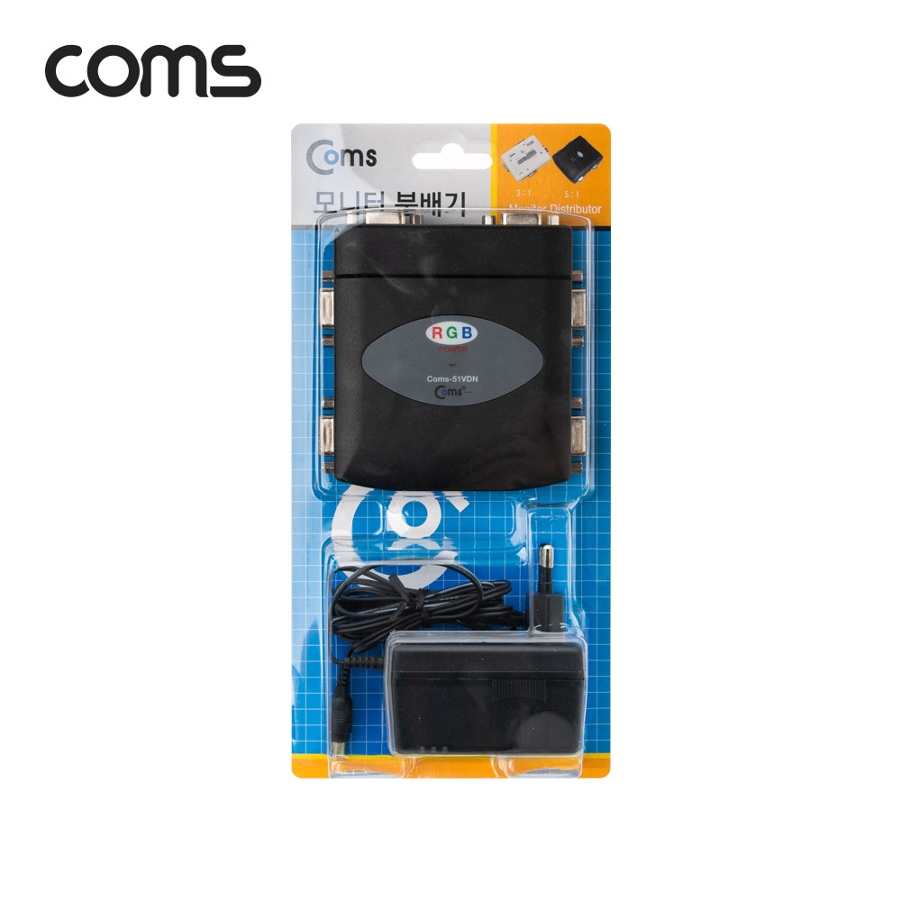 Coms 모니터 분배기 1:5 / VGA(RGB) 입력x1, 출력x5