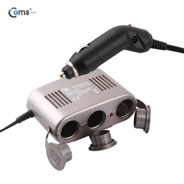 Coms 차량용 시거잭 멀티 전원 소켓 3구 - 1.3m 케이블 [MW230]