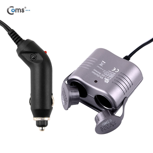 Coms 차량용 시가잭 멀티 전원 소켓 2구 - Direct 방식/ 180도 회전 [MW231]/ 시거잭