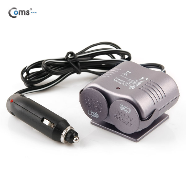 Coms 차량용 시가잭 멀티 전원 소켓 2구 - Direct 방식/ 180도 회전 [MW231]/ 시거잭