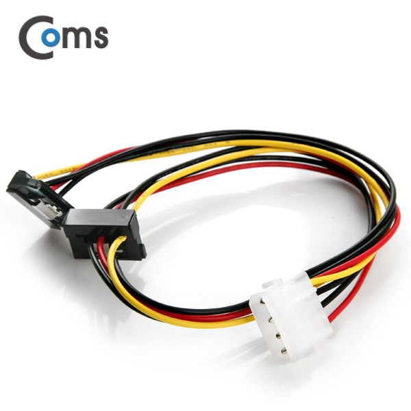 Coms SATA 전원 케이블 - IDE -> SATA 2구 변환용 50Cm/ Latch 타입/ ㄱ자형 [VW040]