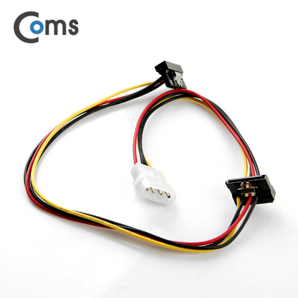 Coms SATA 전원 케이블 - IDE -> SATA 2구 변환용 50Cm/ Latch 타입/ ㄱ자형 [VW040]