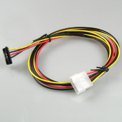 Coms SATA 전원 케이블 ㄱ자 클립형 1m